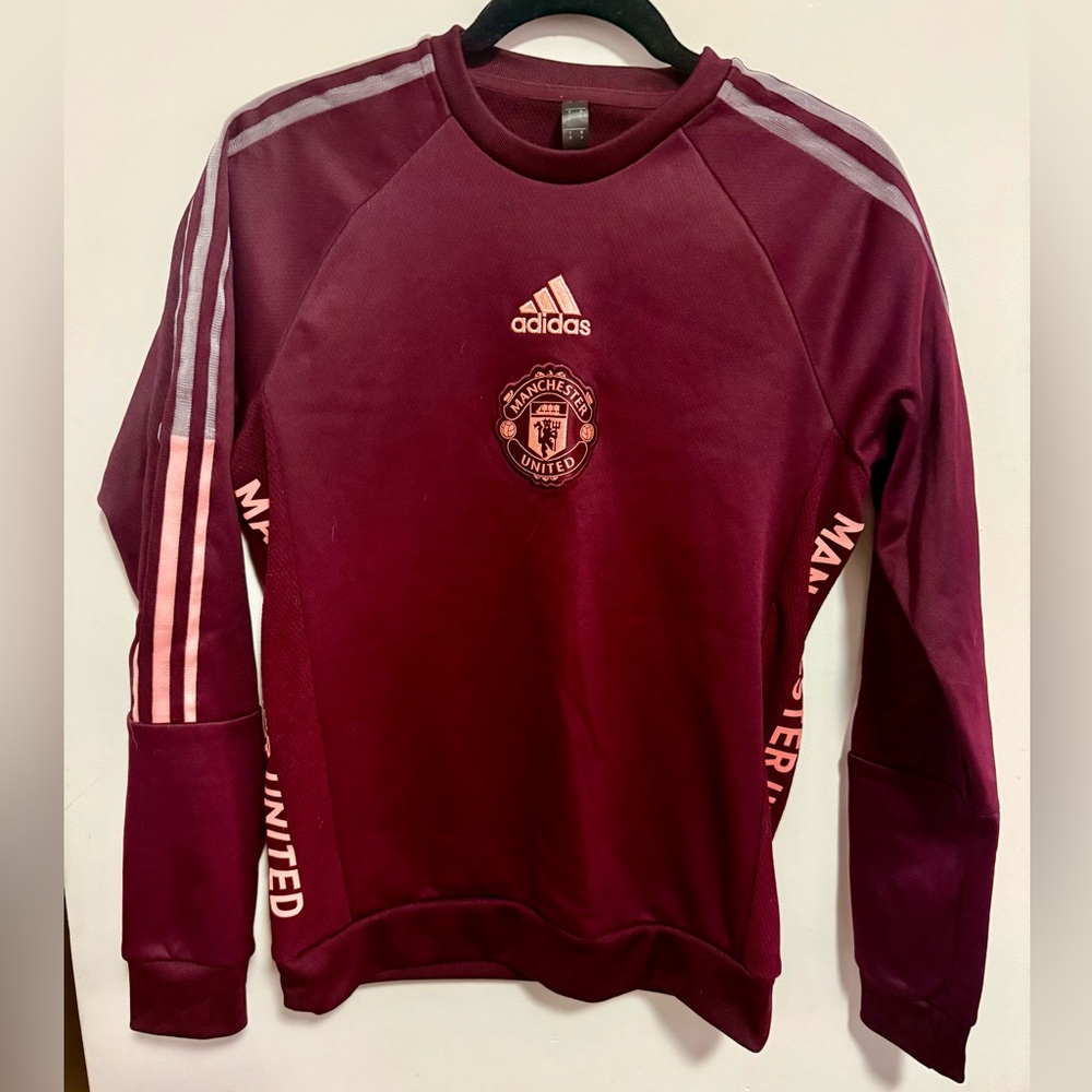 Adidas Maroon Manchester United Crewneck Sweater